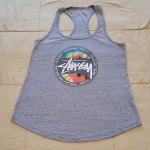 STUSSY WOMEN'S RACERBACK LOGO TANK TOP